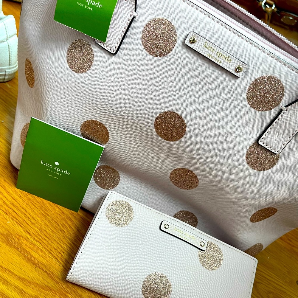 Kate Spade NWT blush Polka Dot bag